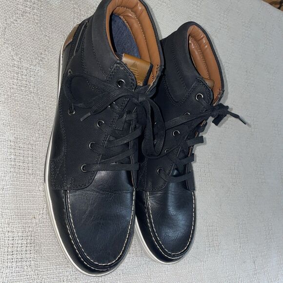 Aldo Men’s Ankle Top Sneakers Size 9.5 M Black Leather Going Out Party Outdoors main image 12